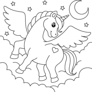 Tranh tô màu Unicorn cute, đáng yêu nhất quả đất