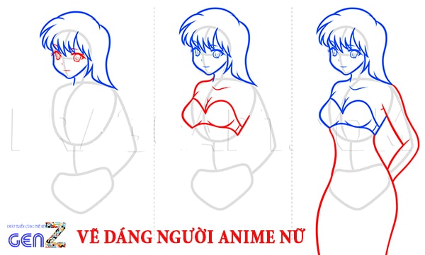 Vẽ dáng nguuowif anime nữ
