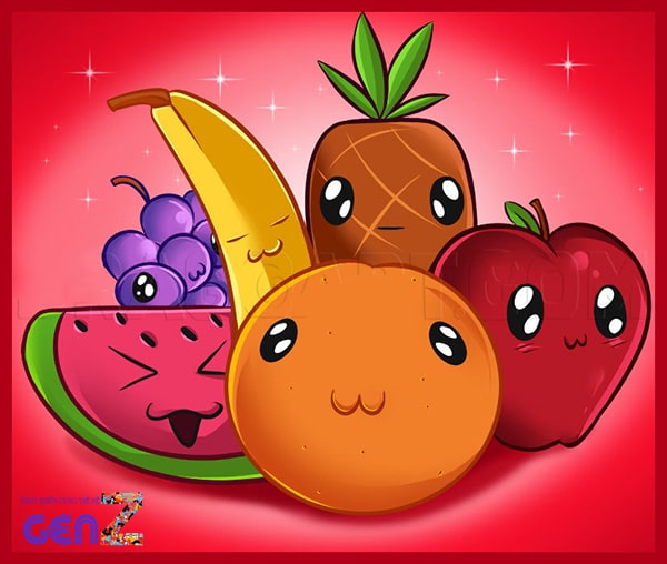 Vẽ trái cây chibi 8