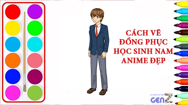 Cách vẽ đồng phục học sinh anime 4