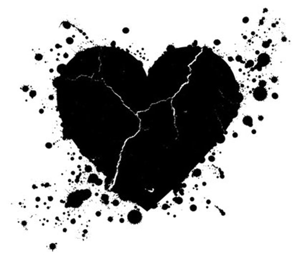 Hình ảnh trái tim tan vỡ màu đen 12