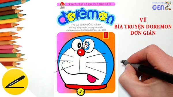 Vẽ bìa truyện doremon đơn giản 2