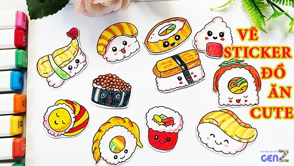 Vẽ sticker đồ ăn cute 4