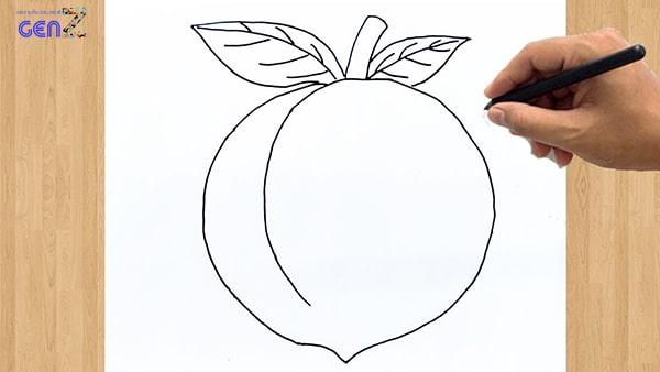 Vẽ quả đào cute 2