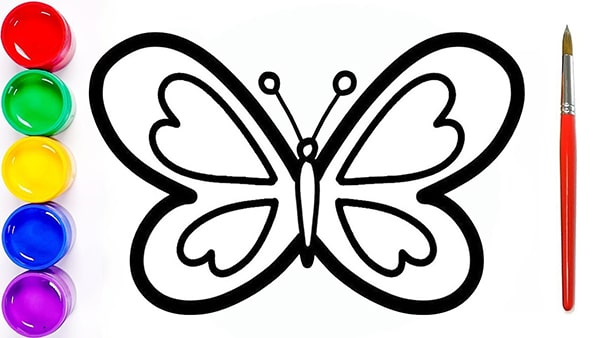Hình ảnh tranh vẽ con bướm 2