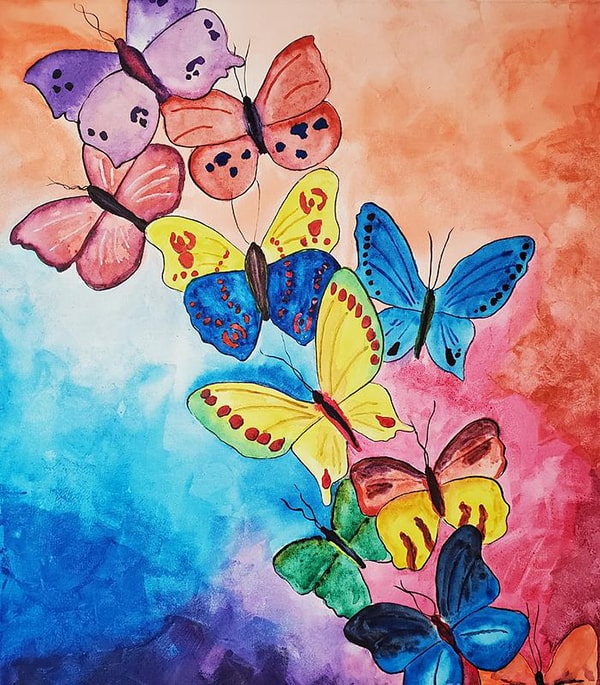 Hình ảnh tranh vẽ con bướm 6
