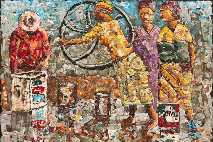 Bức vẽ của họa sĩ Nam Phi về rác thải