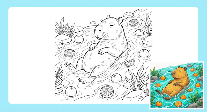 những tranh tô màu capybara