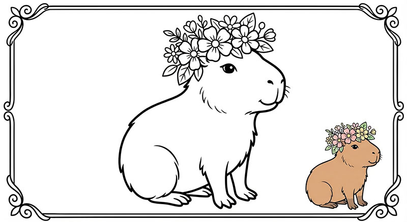 bộ sưu tập tranh tô màu capybara