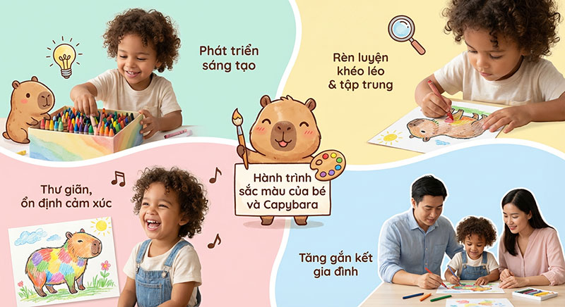 lợi ích khi bé tô màu capybara