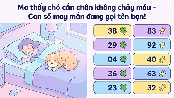 nằm mơ thấy chó cắn vào chân không chảy máu đánh con gì