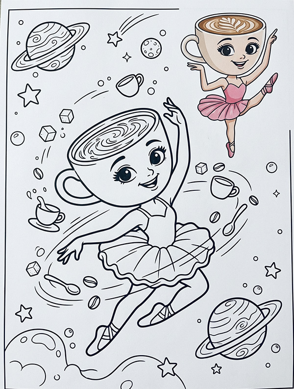 tranh tô màu ballerina cappuccina