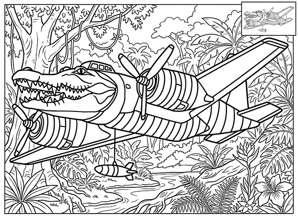 tranh tô màu bombardiro crocodilo 2