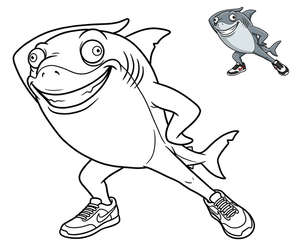 tranh tô màu tralalero tralala