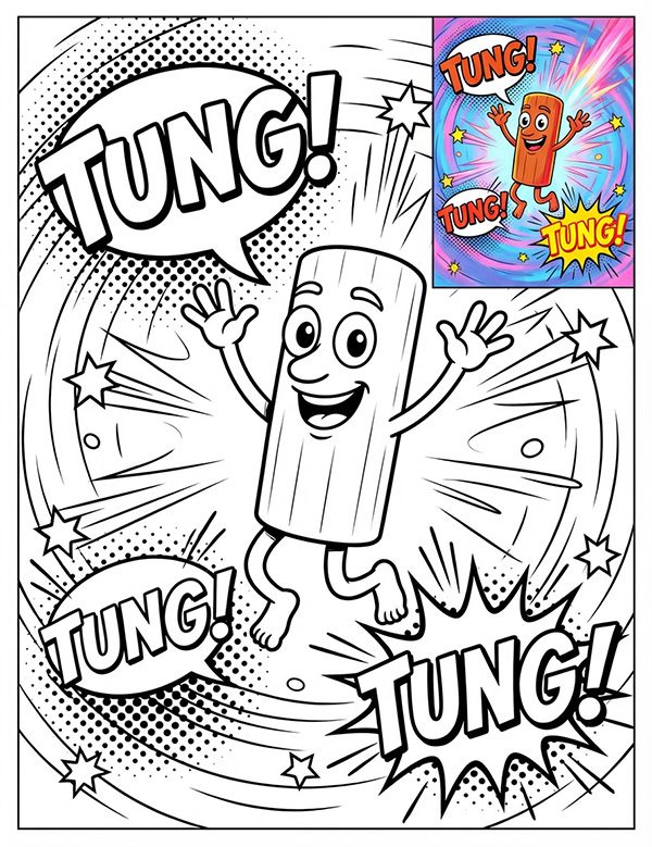 tranh tô màu tung tung tung